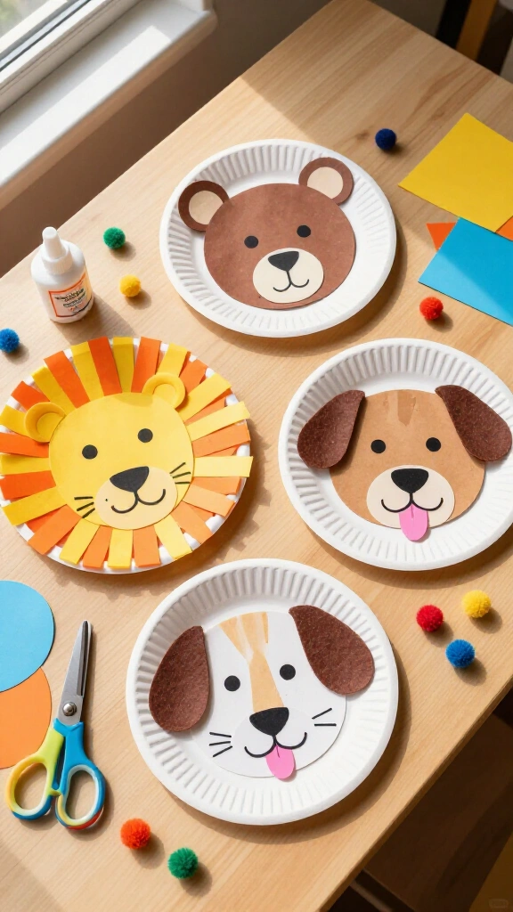 Paper Plate Animal Faces