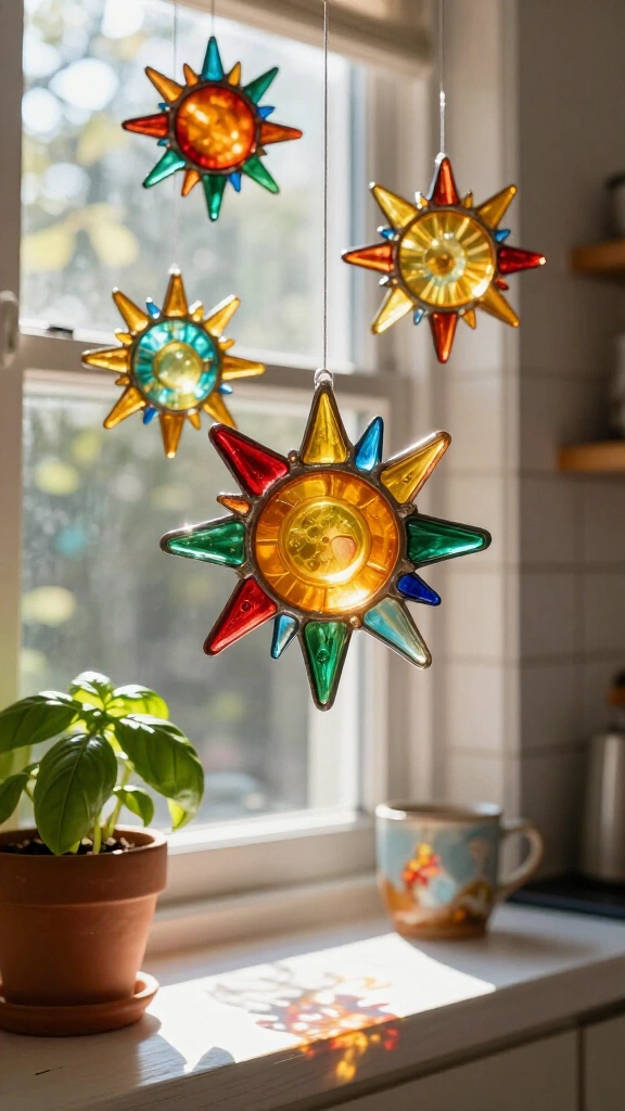 Melted Pony Bead Sunbursts