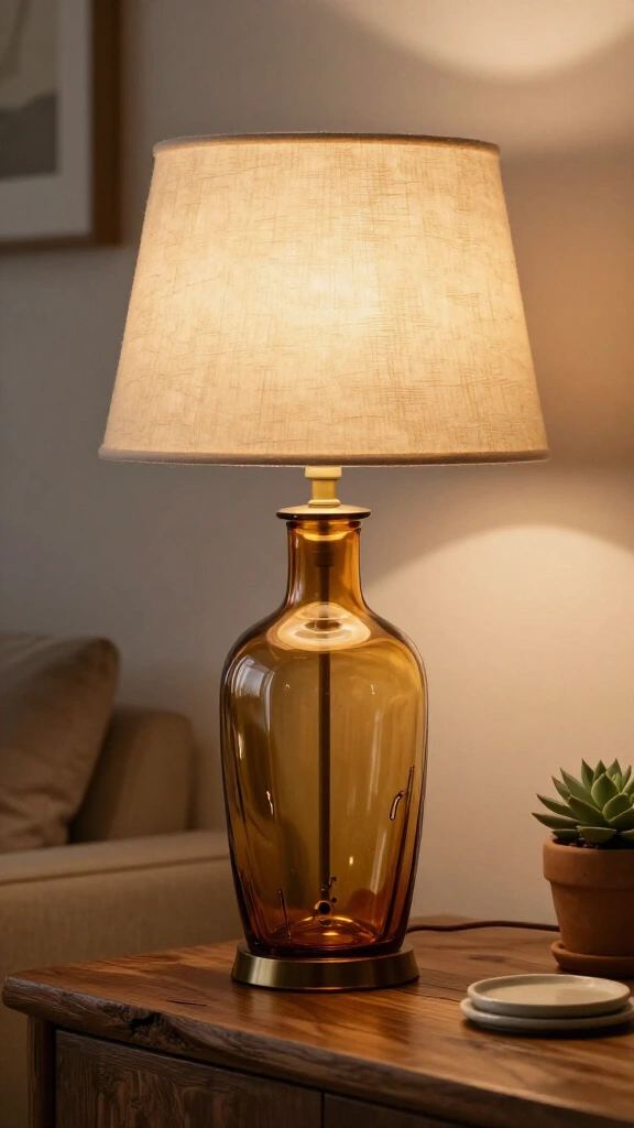 Upcycled Glass Bottle Table Lamp
