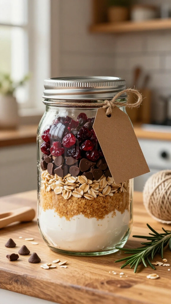 Layered Mason Jar Gourmet Cookie Mix