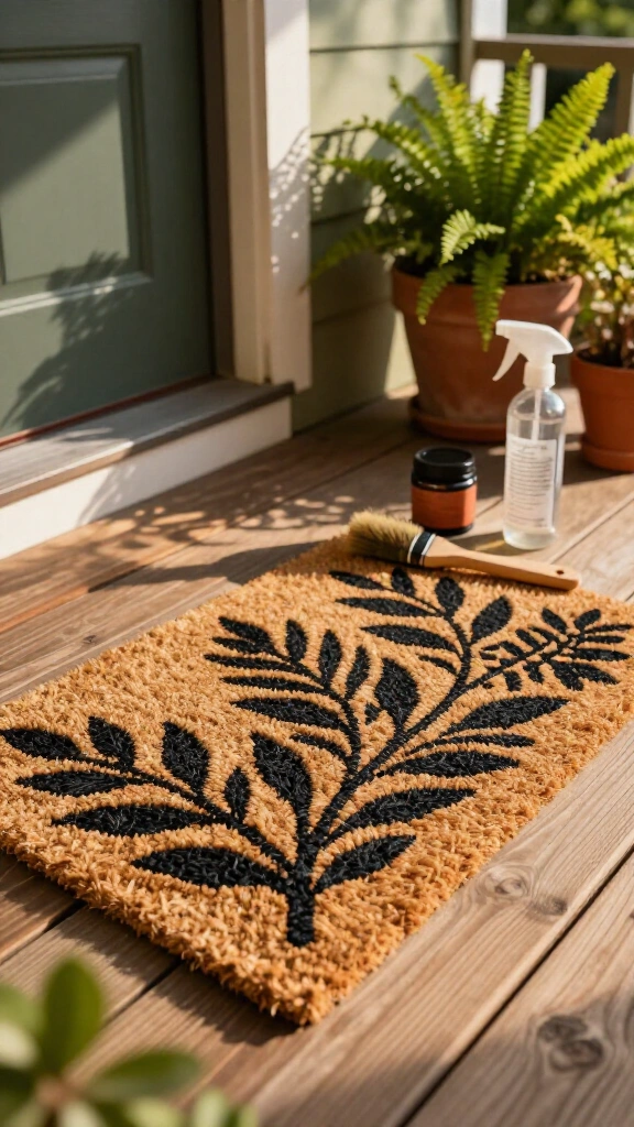 Stenciled Coir Welcome Doormat
