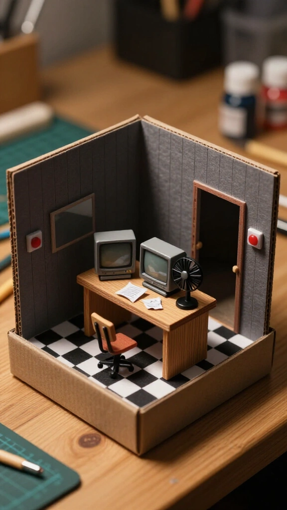 Security Office Diorama in a Shoebox