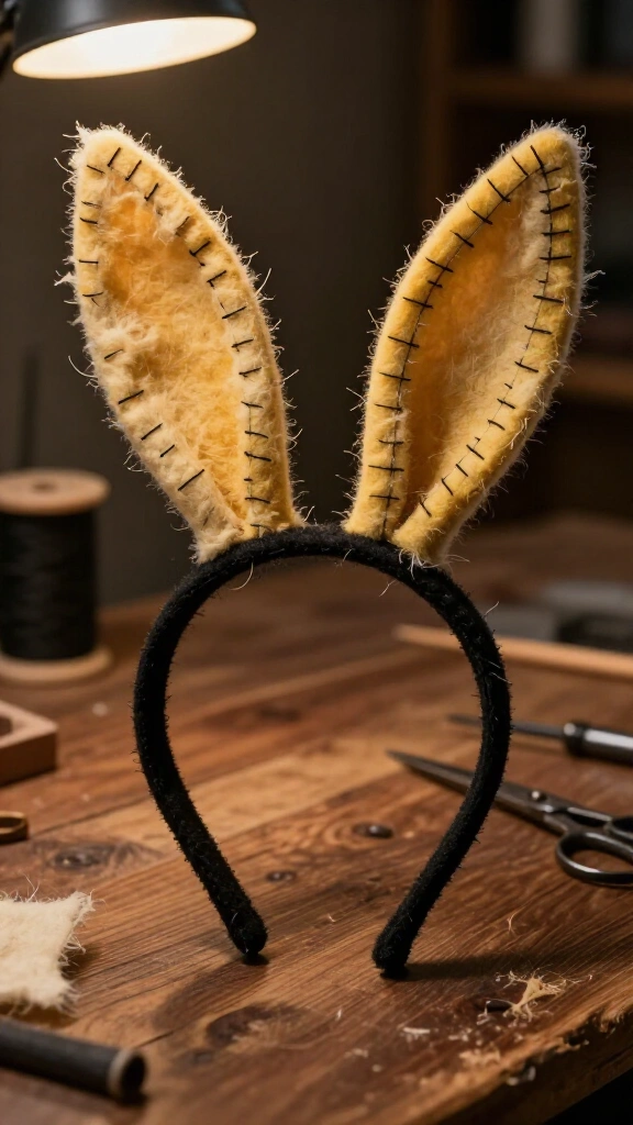 Glitchtrap Stitched Felt Bunny Ears Headband