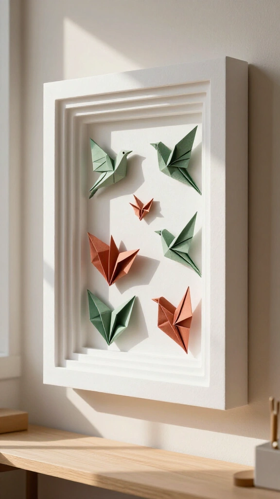 Layered Origami-Thermocol Wall Sculptures