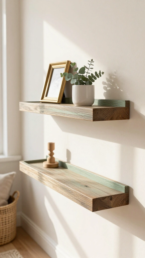 Shabby-Chic Floating Shelves