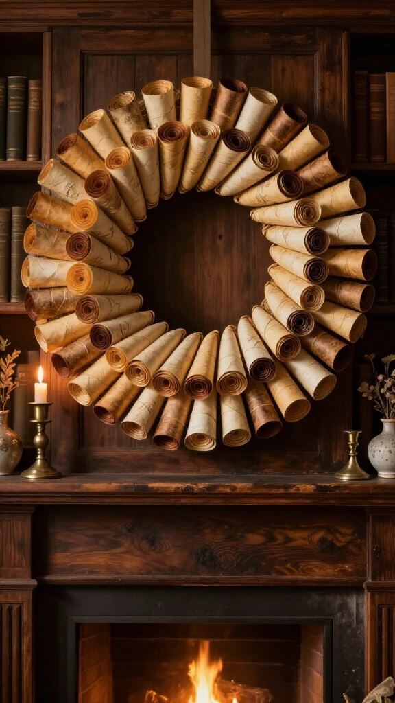 Dramatic vintage page wreath