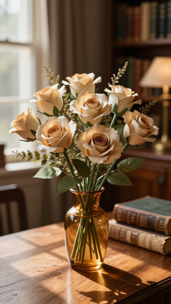 Delicate paper rose bouquet