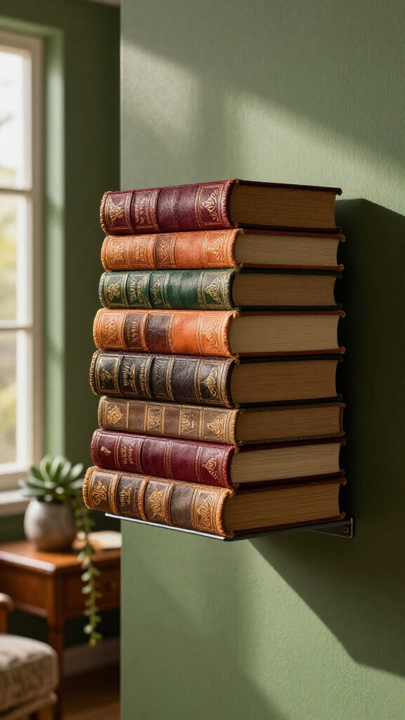 Invisible floating bookshelves