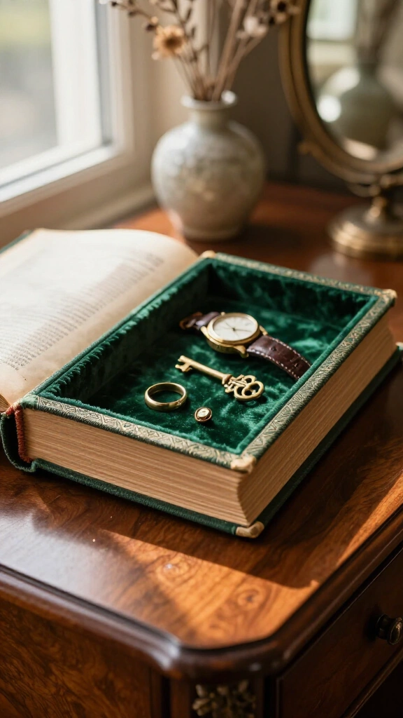 Hardcover velvet jewelry catchall tray