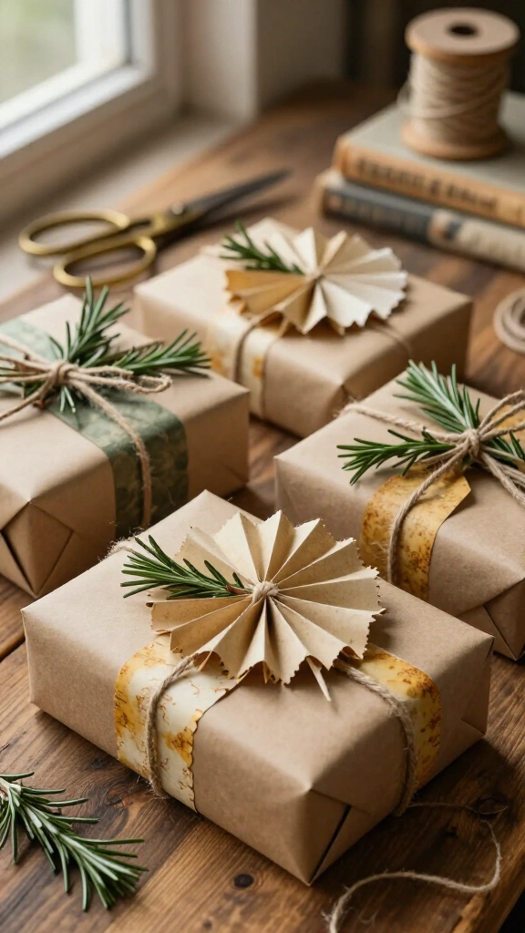 Newspaper & book page gift wrap accents