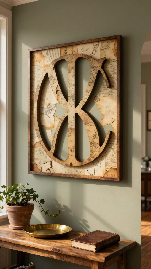 Stately monogram wall cutout