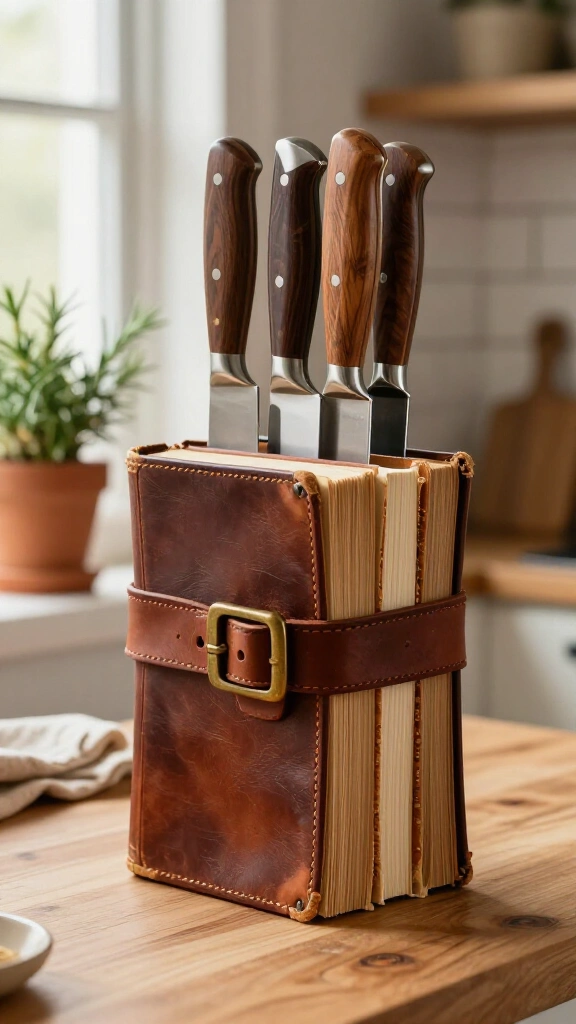 Paperback kitchen knife block