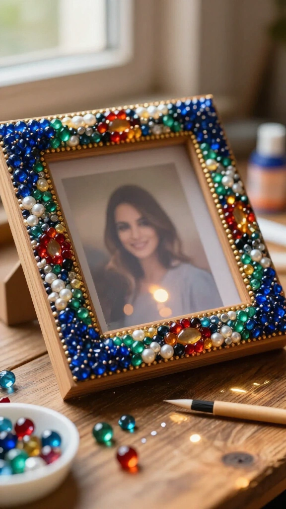 Beaded picture frame