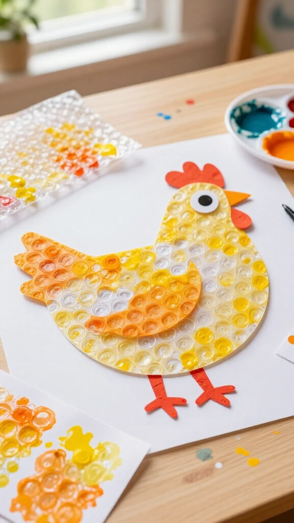 Bubble wrap chicken print