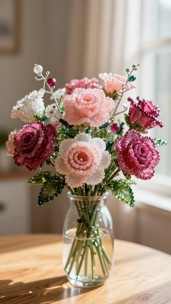 Beaded flower arrangements