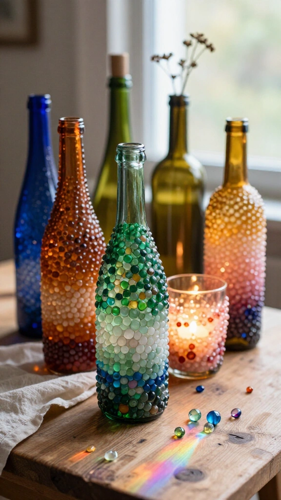 Glass bead bottle art