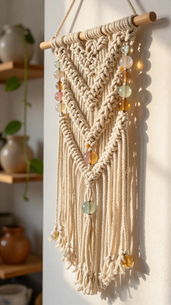 Glass bead macrame fusion