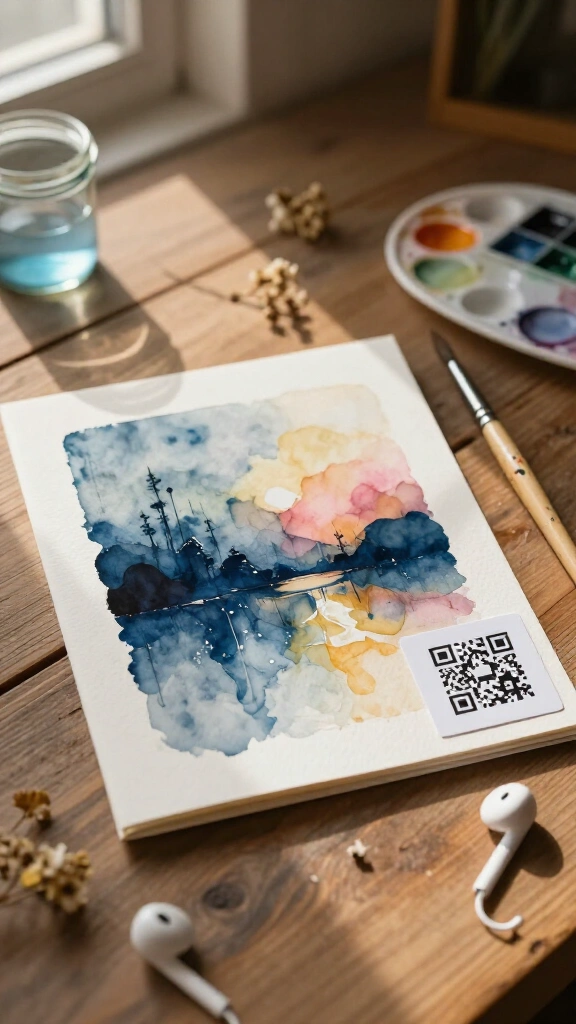 Personalized playlist with illustrated cover art