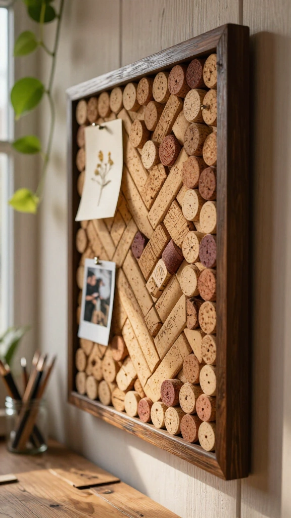 Wine cork bulletin board