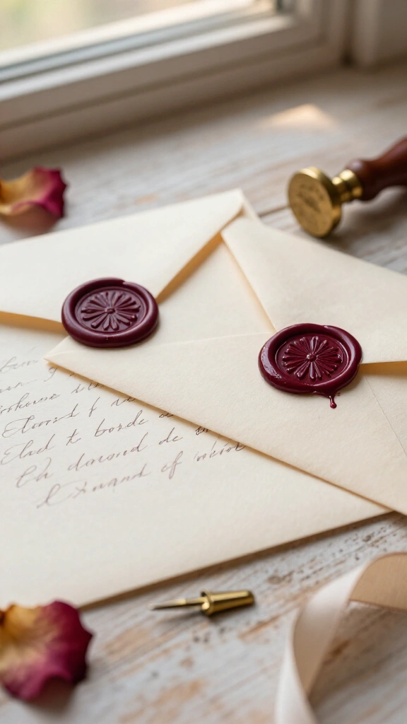 Handwritten letter in a wax-sealed envelope