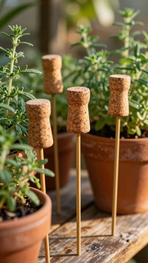 Cork garden markers