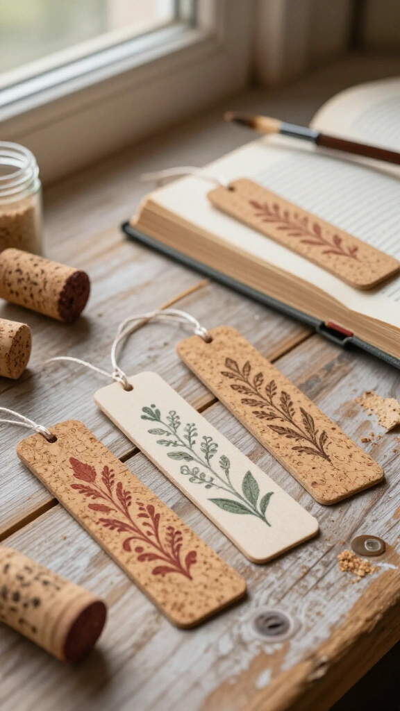 Cork bookmarks
