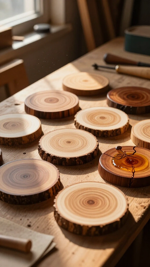 DIY wooden coasters