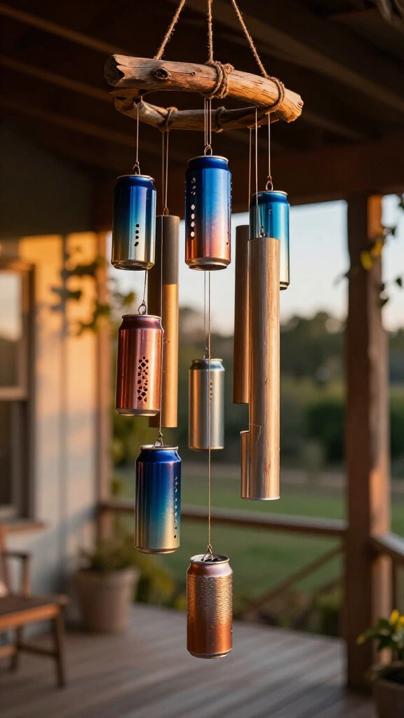 Aluminum can wind chimes