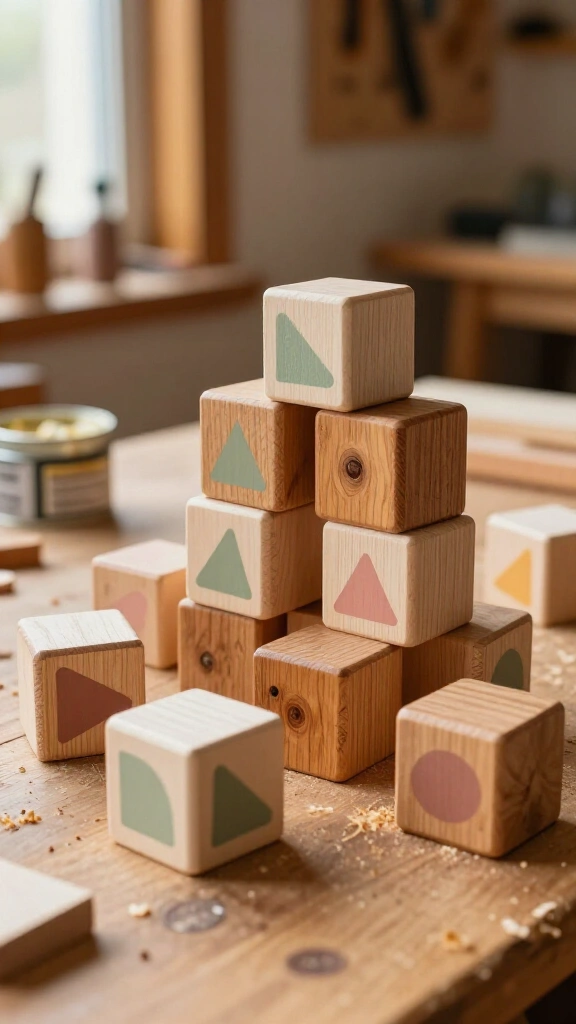 Wooden toy blocks or puzzle