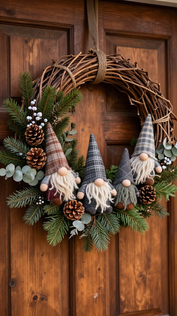 Gnome wreath for front door