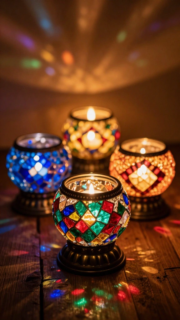 Mosaic candle holders