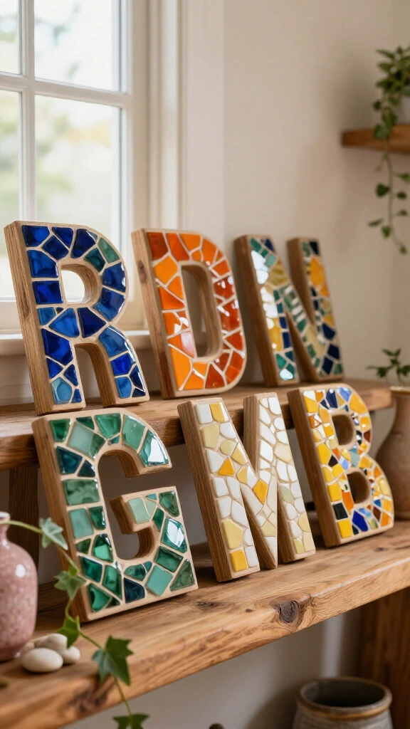 Mosaic letter signs
