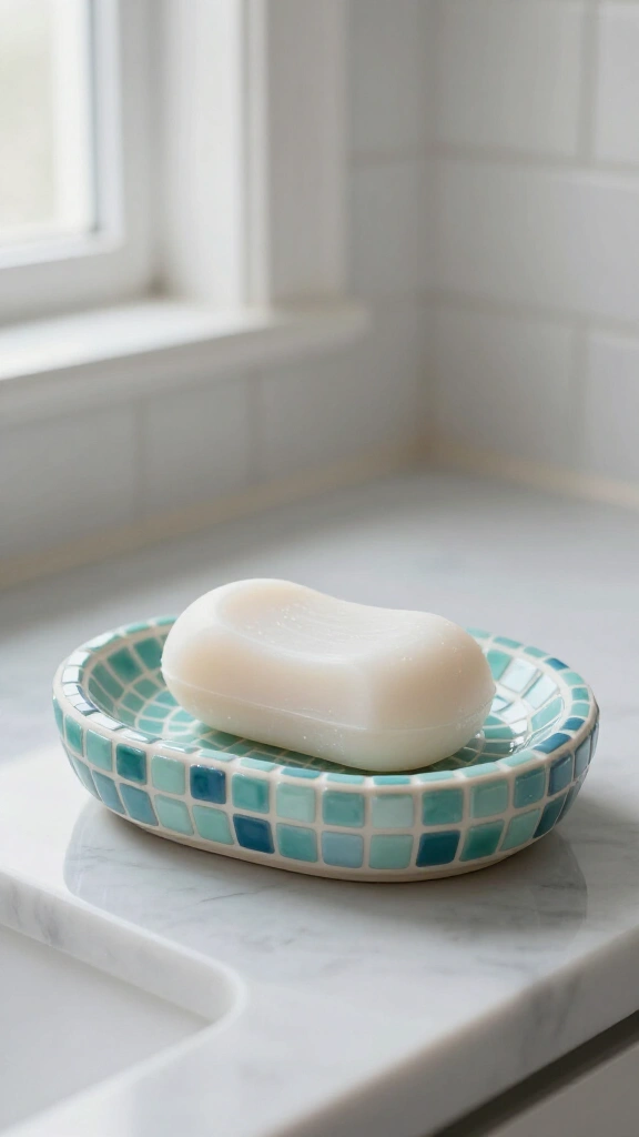 Mosaic soap dish