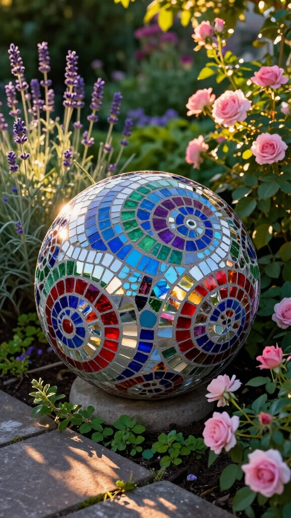 Mosaic garden sphere