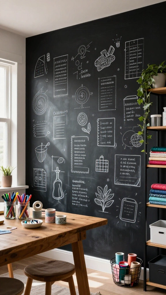 Chalkboard paint accent wall