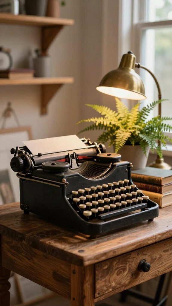 Upcycled typewriter or sewing machine display