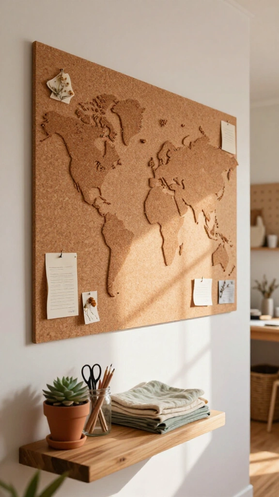 DIY corkboard map or quote print