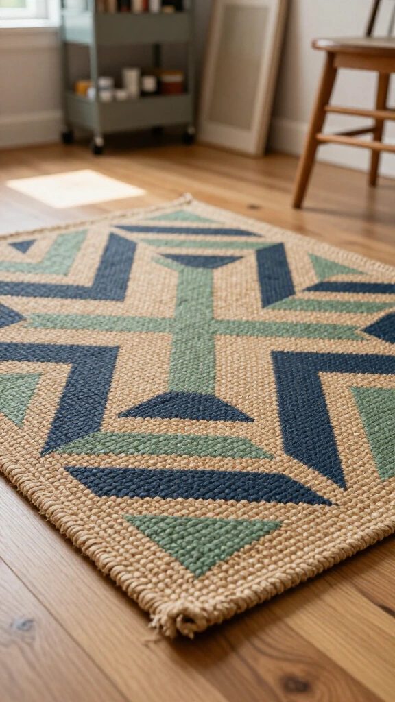 Stenciled floor mat