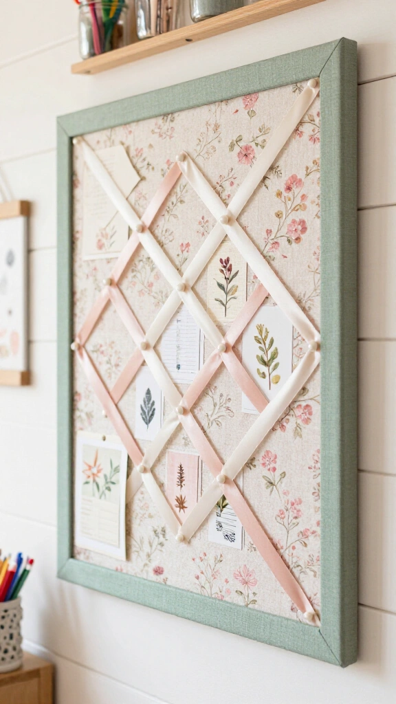 Fabric-covered bulletin board