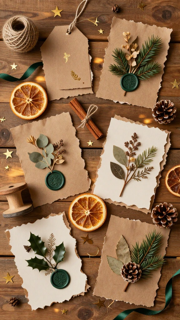 Manualidades navideñas con papel kraft