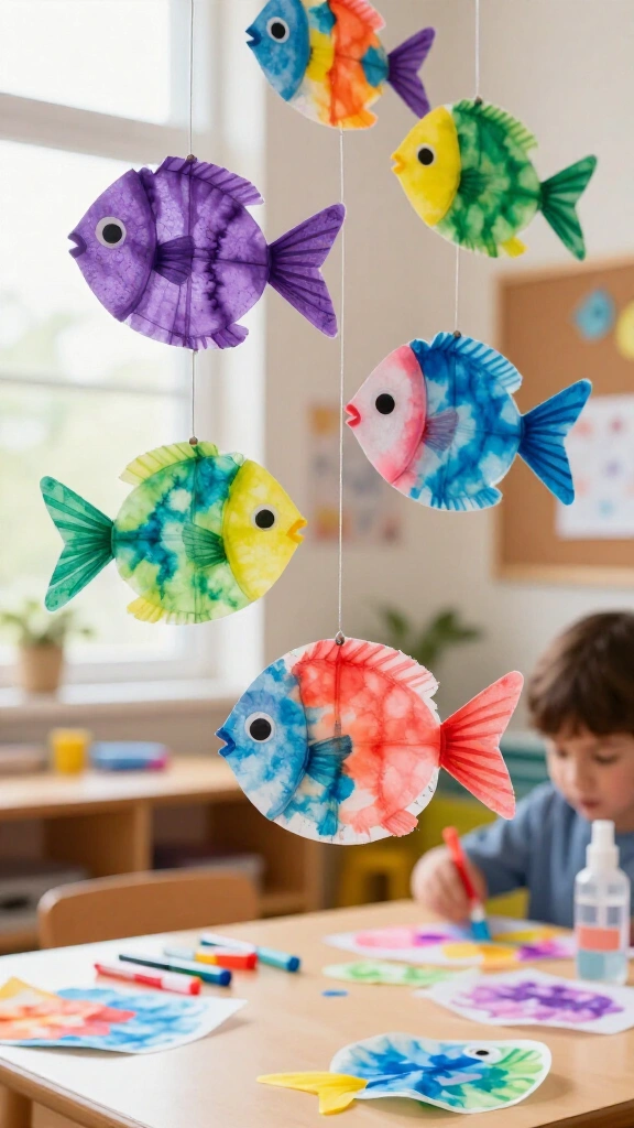 Coffee filter fish