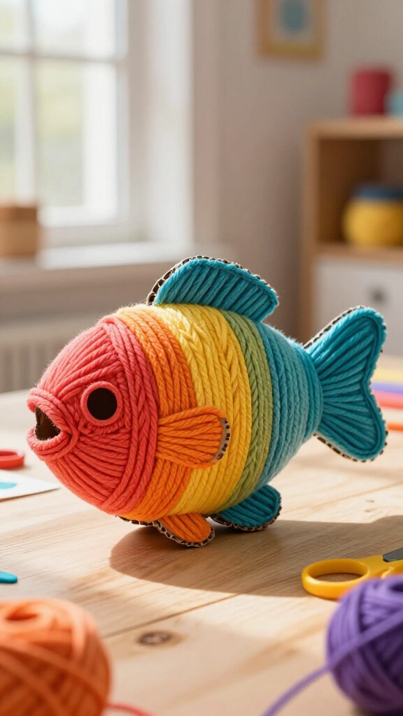 Yarn wrapped fish