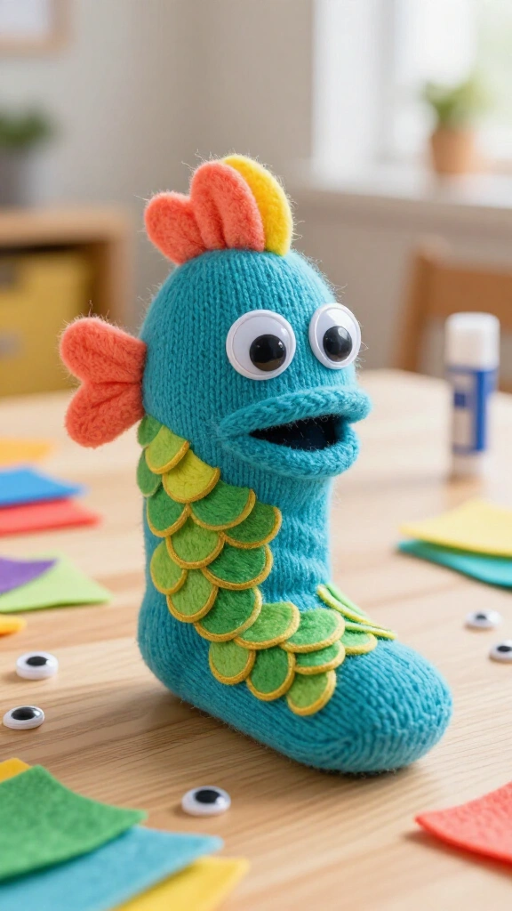 Sock fish puppet