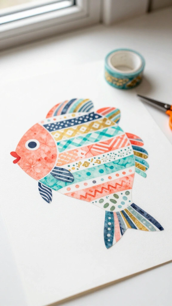 Washi tape fish