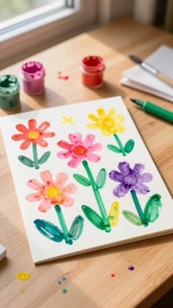 Handprint flower garden card