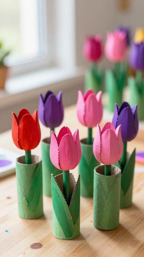 Toilet roll tulips