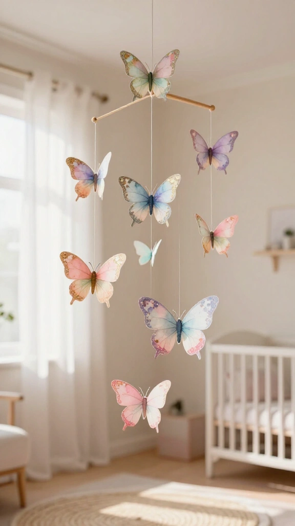 Paper butterfly mobiles