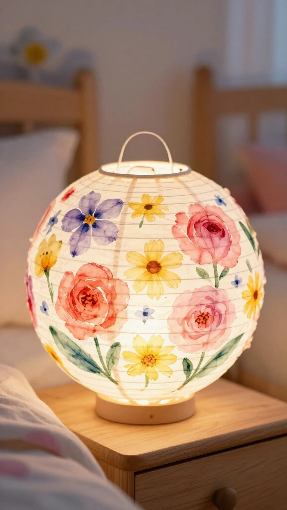 Watercolor flower lanterns