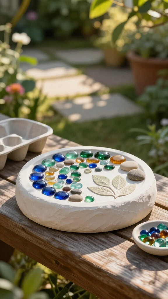 Plaster of Paris garden stepping stones