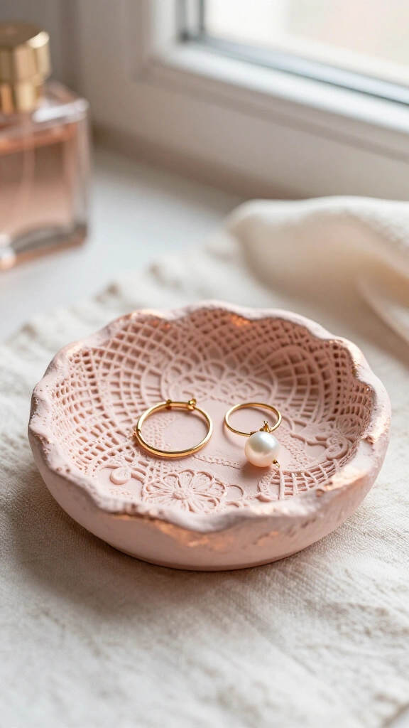 Plaster of Paris jewelry dish